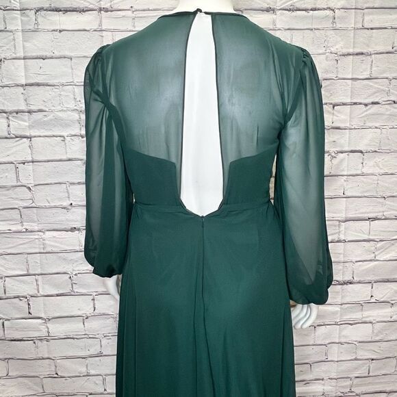 Dessy Collection Womens Evergreen Blouson Overlay Maxi Dress Size 16-R - Picture 2 of 8